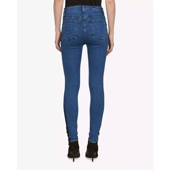 RAG & BONE Mazie Skinny Womens Jeans Double Indigo Stripe High Rise $250 Size 24 - Picture 4 of 9